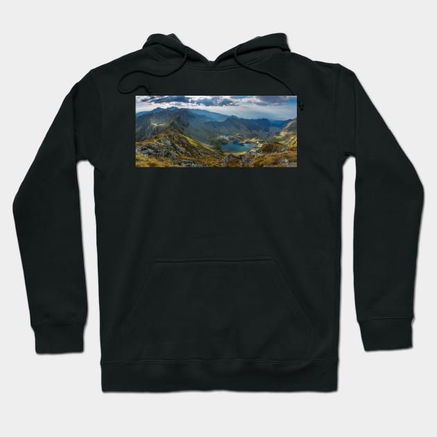 High resolution panorama of aerial view of Balea Lake Hoodie by naturalis